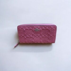 Coach Accordion Zip Signature Debossed Wallet